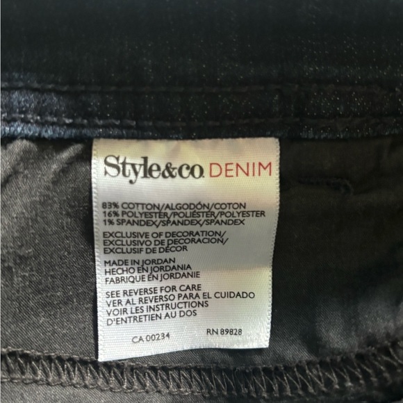 Style & Co Tummy Control Dark Wash jeans. Size 10 Slim leg - Picture 3 of 8